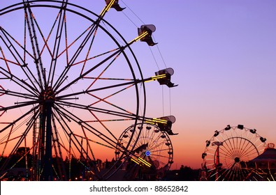 Carnival Rides At The State Fair