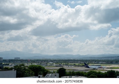 Carolina, Puerto Rico  United States - Oct. 30, 2021: A FedEx Plane Waits On The Tarmac At Luis Muñoz Marin Airport Before Taking Off. 