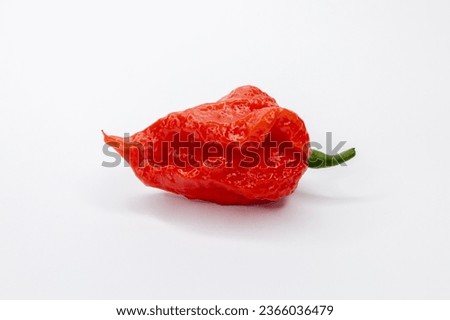 Carolina Reaper, Superhot сhile, hottest pepper, isolated on the white background.