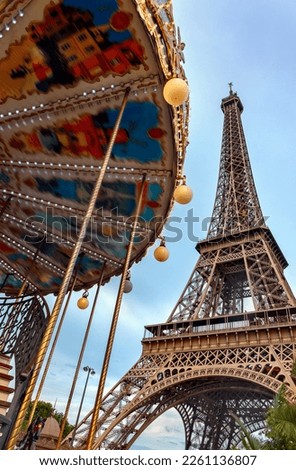 Carousel in front of the Eiffel Tower, Paris, France