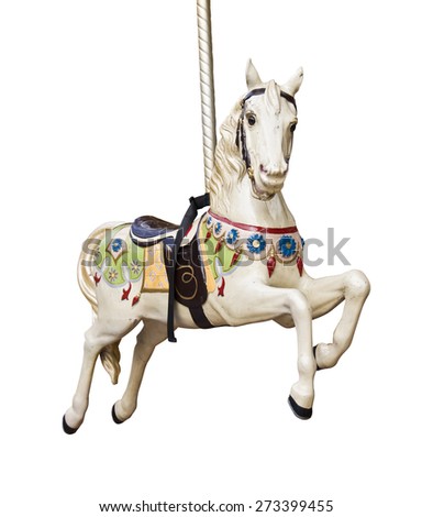 Carousel horse isolated on white background