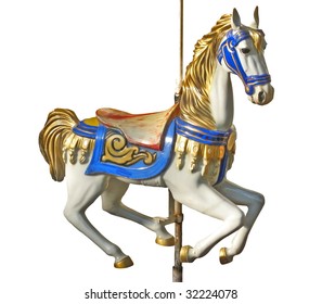 A Carousel Horse Isolated Over White Background