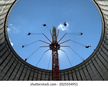 Carousel In Old Nuclear Plant Steam Tower, Germany