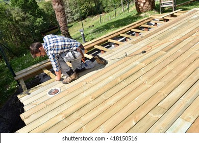 Carpenter Building Wooden Deck 