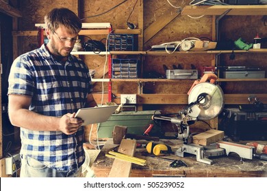 Carpenter Craftman Lumber Timber Woodwork Concept - Shutterstock ID 505239052