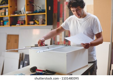 Carpenter Looking at  the project