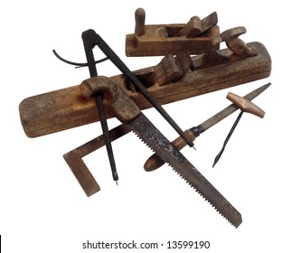 Carpenter tools isolated with clipping path