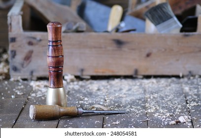 Carpenter Tools On A Work Bench Carpentry.