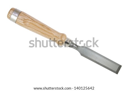 carpenter's chisel isolated on a white background