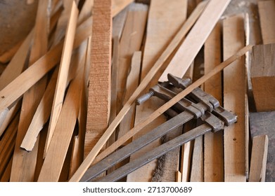 Carpentry tools on a workbench, Oman