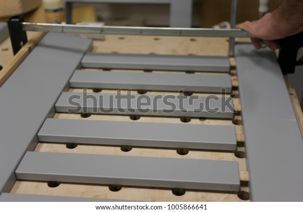 Carpentry Workshop Manufacture Garden Benches Stock Photo Edit