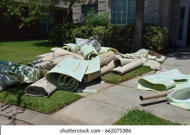 Carpet Construction Debris Pile From Remodel