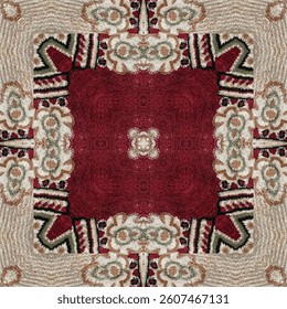 Carpet design. Mixed patterns made area rug inspired by motifs from Iranian, turkish, persian, Azerbaijani, Pakistani culture. Allover designs for wallcovering, pillowcase, wall art, tiles printing
