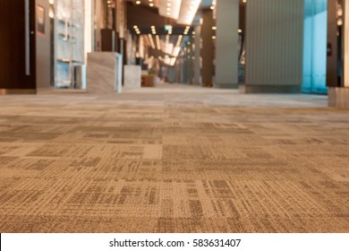 Carpet Floor In The Modern Office Interior, Close Up On The Floor 