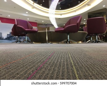 Carpet Floor In The Modern Office Interior, Close Up On The Floor