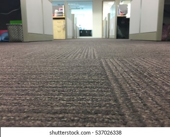 Carpet Floor In A Office, Select Focus On The Floor