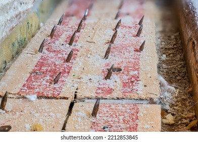 Carpet Tack Strip Exposed During A Flooring Home Improvement Project