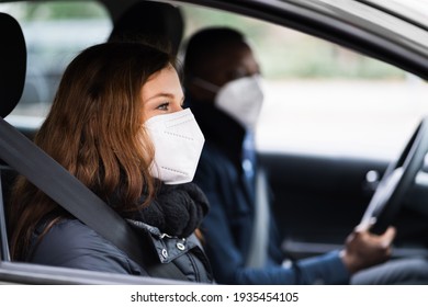 Carpool Car Ride Share Service In Face Mask