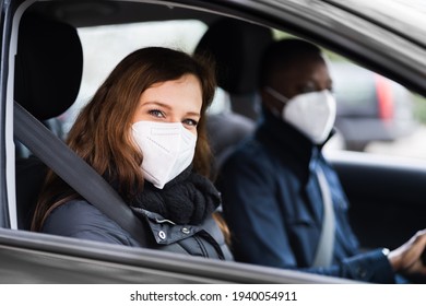 Carpool Car Ride Share Service In Face Mask