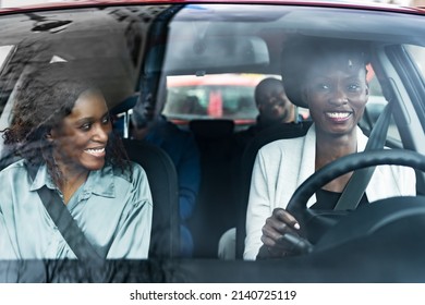 Carpool Ride Sharing. African People Using Car Share - Shutterstock ID 2140725119