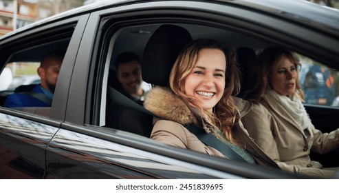 Carpool Ride Sharing. People Using Car Share