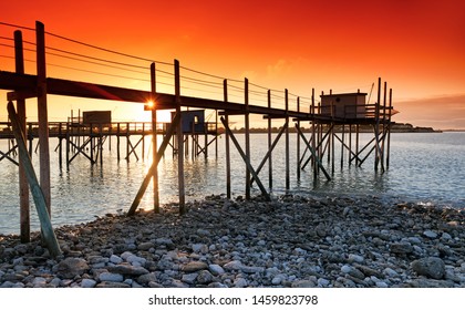 Carrelet Huts For Fishermen In Charente Maritime Coast