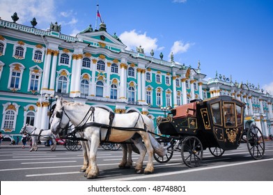 Carriage Near The Hermitage In St. Petersburg