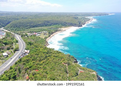 Carribean Sea Island Coast From Above.