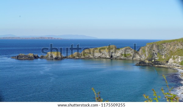 Carrick-a-Rede, Causeway Coast Route in
a beautiful summer day, Northern Ireland, United
Kingdom
