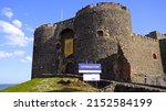 Carrickfergus Castle near the city of Belfast - BELFAST, UNITED KINGDOM - APRIL 25, 2022