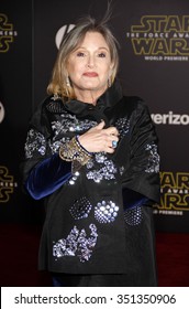 Carrie Fisher at the World premiere of 'Star Wars: The Force Awakens' held at the TCL Chinese Theatre in Hollywood, USA on December 14, 2015.