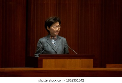 Carrie Lam, Hong Kong's Chief Executive, Delivers Her Annual Policy Address At The Legislative Council Building On November 25, 2020, In Hong Kong