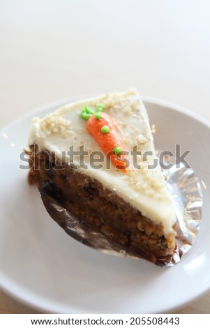 Similar – Image, Stock Photo Sweet carrot cake slice on a plate isolated