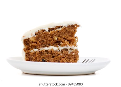 Carrot Cake Isolated On White