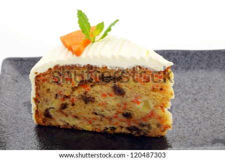 Similar – Image, Stock Photo Sweet carrot cake slice on a plate isolated