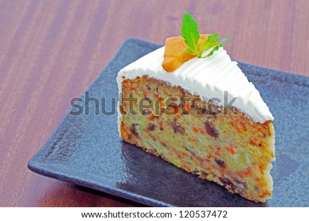 Similar – Image, Stock Photo Sweet carrot cake slice on a plate isolated