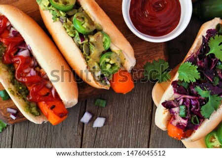 Similar – Image, Stock Photo Carrot Dog vegetarian hot dog
