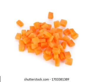 Carrot Isolated On White Background, Top View.