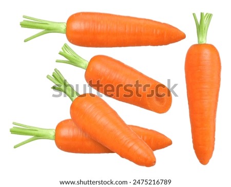 carrot isolated on a white background, collection, set, clipping path