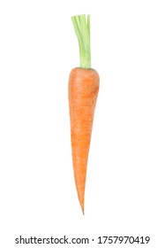 Carrot Isolated On White Background,single Object Studio Shot.Orange Vegetable.