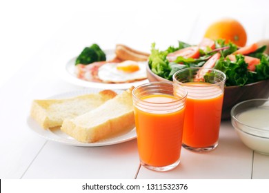 Carrot Juice And Breakfast Image