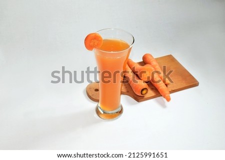 Carrot juice is good for the eyes, contains vitamin A and beta-carotene. 