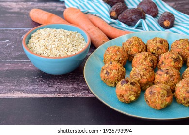 Carrot Oat Date Energy Balls. Gluten Free And Vegan Food