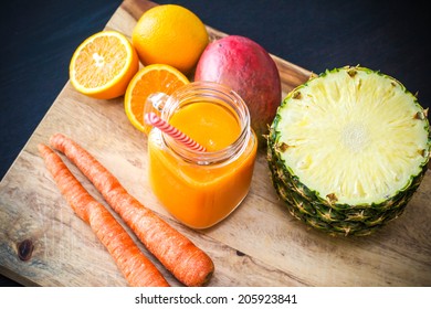 Carrot Orange Pineapple Mango Smoothie