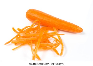 Carrot Peel Isolated On White Background