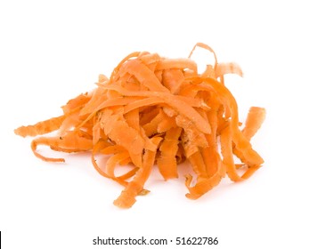 Carrot Peel On White Background