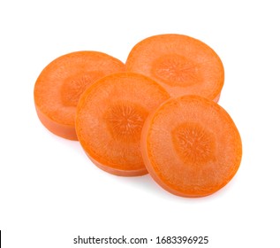 Carrot Slice.Carrot Slices Isolated On White.