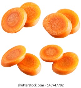 Carrot Slices. With Clipping Path