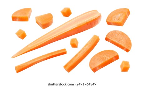 Carrot slices collection isolated on white background , clipping path. - Powered by Shutterstock