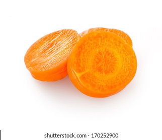 Carrot Slices Isolated On White Background